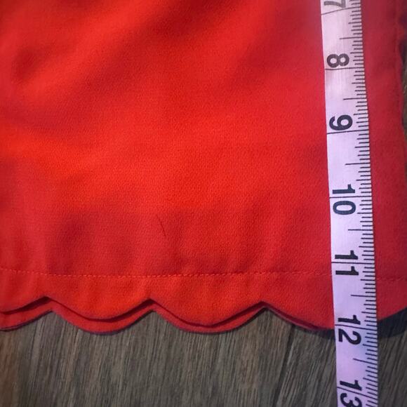 Potters Pot Mid Rise Orange Scallop Trim Pockets and Hem Shorts, Lined, Size S - Picture 5 of 8